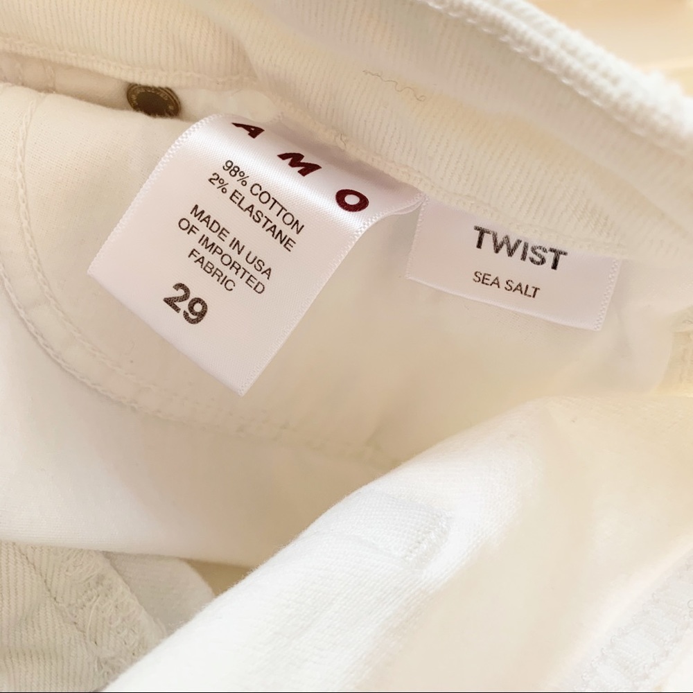 AMO Twist Sea Salt White Crop Jeans - Picture 6 of 7